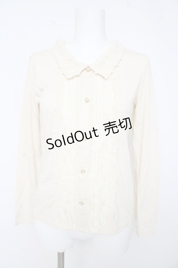 画像1: axes femme / ブローチ付きブラウス風プルオーバー（ブローチ欠品） Ｍ 生成り Y-26-02-15-012-AX-TO-IG-ZY (1)