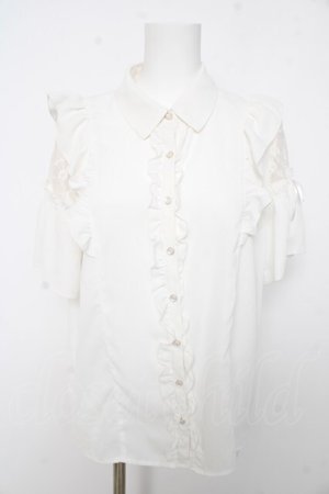 画像: axes femme POETIQUE / レースラッフルブラウス M 白 Y-26-02-15-120-AX-BL-SZ-ZY