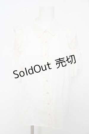 画像: axes femme POETIQUE / レースラッフルブラウス M 白 Y-26-02-15-120-AX-BL-SZ-ZS