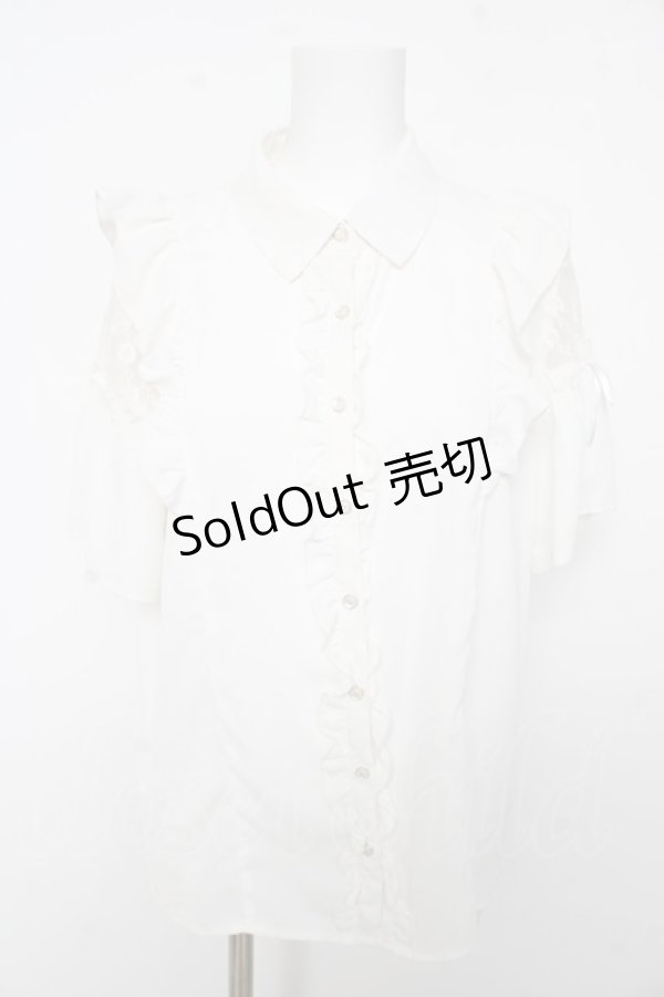 画像1: axes femme POETIQUE / レースラッフルブラウス M 白 Y-26-02-15-120-AX-BL-SZ-ZS (1)