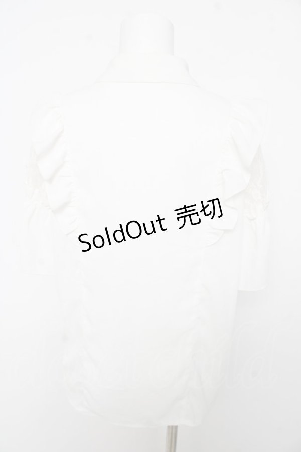 画像2: axes femme POETIQUE / レースラッフルブラウス M 白 Y-26-02-15-120-AX-BL-SZ-ZS (2)