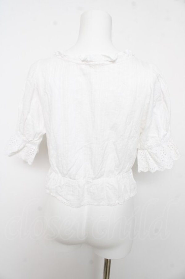 画像2: axes femme POETIQUE / コットンドロストフリルブラウス M 白 Y-26-02-15-121-AX-BL-SZ-ZY (2)