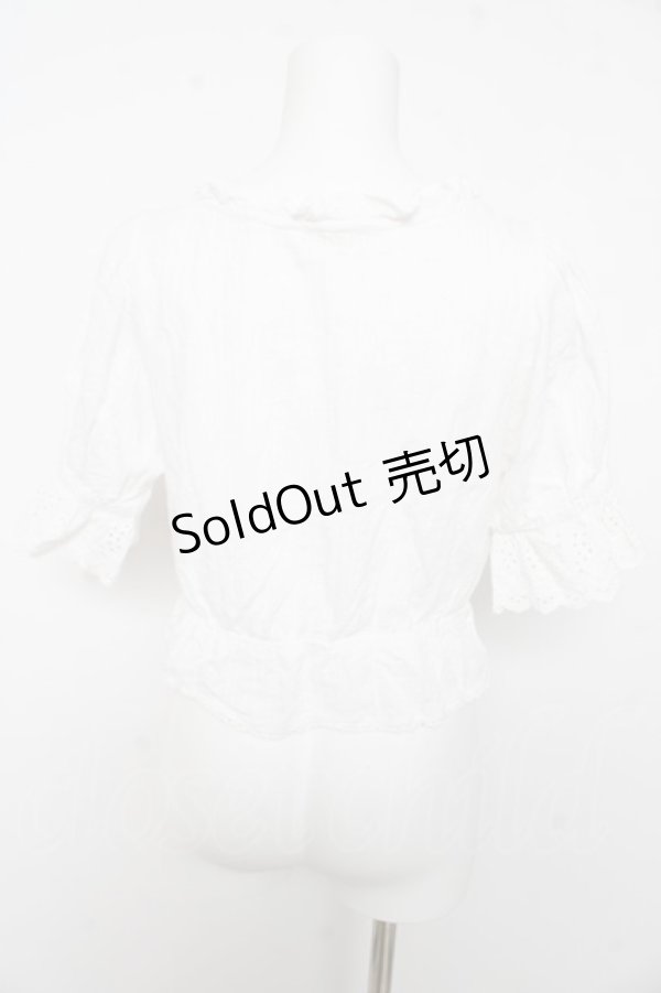 画像2: axes femme POETIQUE / コットンドロストフリルブラウス M 白 Y-26-02-15-121-AX-BL-SZ-ZS (2)