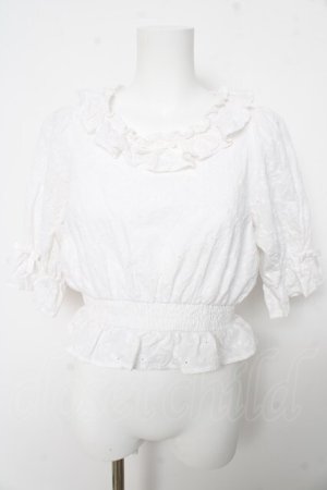 画像: axes femme kawaii / ドット柄コットン風ブラウス M 白 Y-26-02-15-122-AX-BL-SZ-ZY