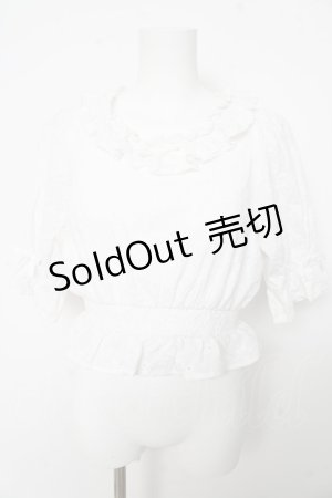 画像: axes femme kawaii / ドット柄コットン風ブラウス M 白 Y-26-02-15-122-AX-BL-SZ-ZS