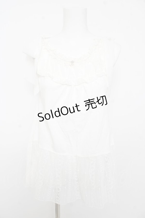 画像1: axes femme / 肩リボンロングインナー F 白 Y-26-02-15-123-AX-TO-SZ-ZY (1)