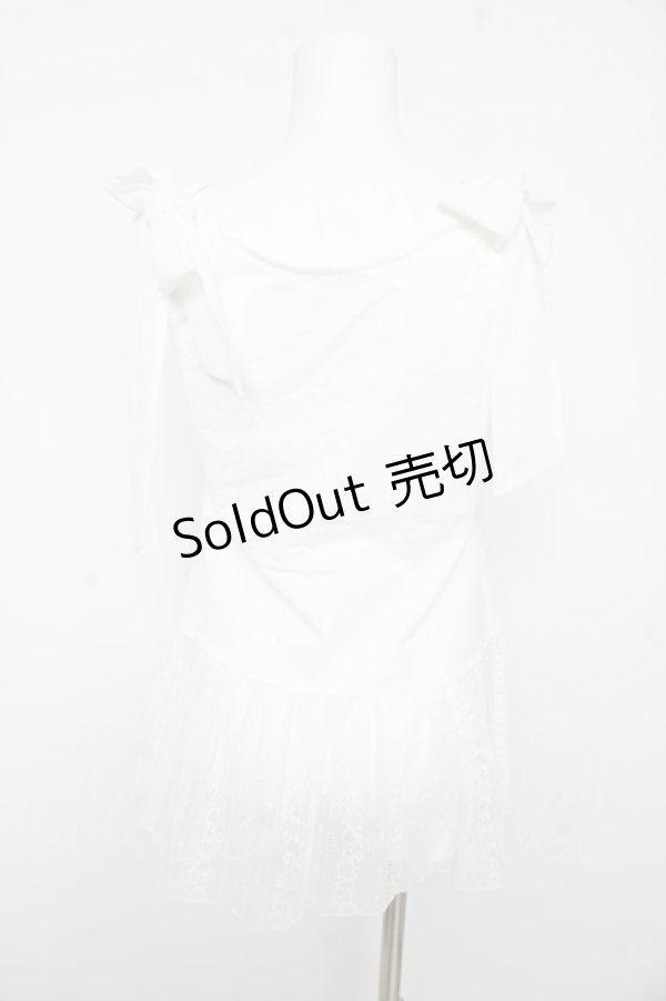 画像2: axes femme / 肩リボンロングインナー F 白 Y-26-02-15-123-AX-TO-SZ-ZY (2)