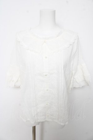 画像: axes femme / フレア袖コットンブラウス F 白 Y-26-02-15-125-AX-BL-SZ-ZY