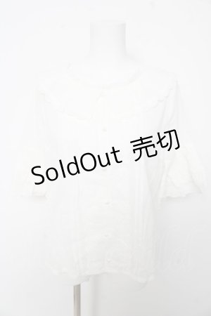 画像: axes femme / フレア袖コットンブラウス F 白 Y-26-02-15-125-AX-BL-SZ-ZY