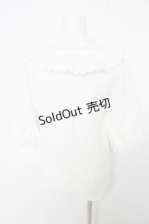 画像2: axes femme / フレア袖コットンブラウス F 白 Y-26-02-15-125-AX-BL-SZ-ZY (2)