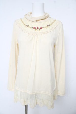 画像: axes femme / 巻き薔薇カットソー M アイボリー Y-26-02-15-013-AX-TO-IG-ZY