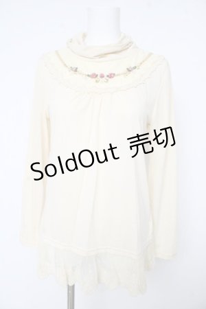 画像: axes femme / 巻き薔薇カットソー M アイボリー Y-26-02-15-013-AX-TO-IG-ZY