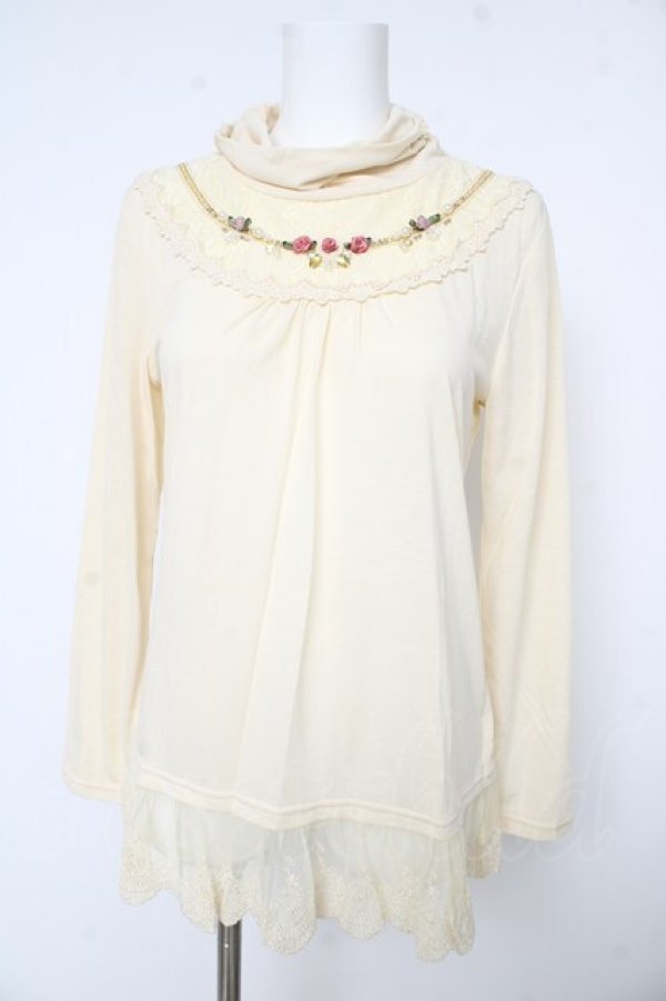 画像1: axes femme / 巻き薔薇カットソー M アイボリー Y-26-02-15-013-AX-TO-IG-ZY (1)