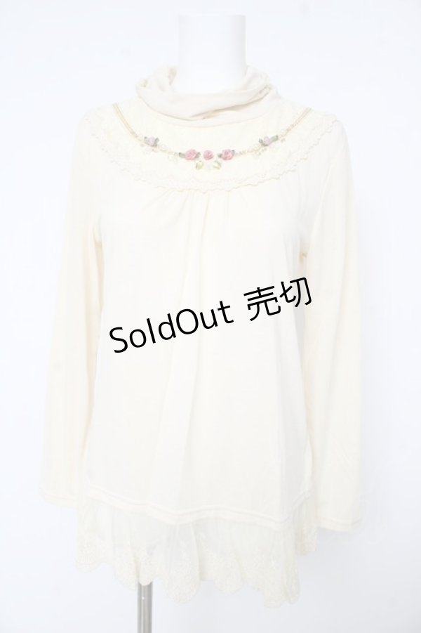 画像1: axes femme / 巻き薔薇カットソー M アイボリー Y-26-02-15-013-AX-TO-IG-ZY (1)