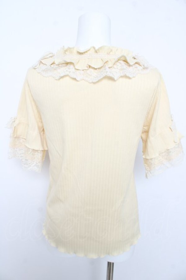 画像2: axes femme / フリル×レースリボンプルオーバー F イエロー Y-26-02-15-127-AX-TO-SZ-ZY (2)