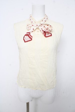 画像: an another angelus / ドットスカーフ付きノースリーブブラウス F オフホワイト Y-26-02-15-129-CA-BL-SZ-ZY