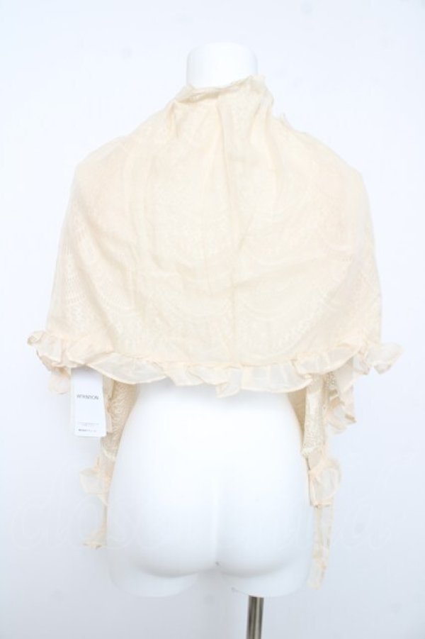 画像2: axes femme / シフォン×レース重ねショール  ベージュ Y-26-02-15-131-AX-TO-SZ-ZY (2)