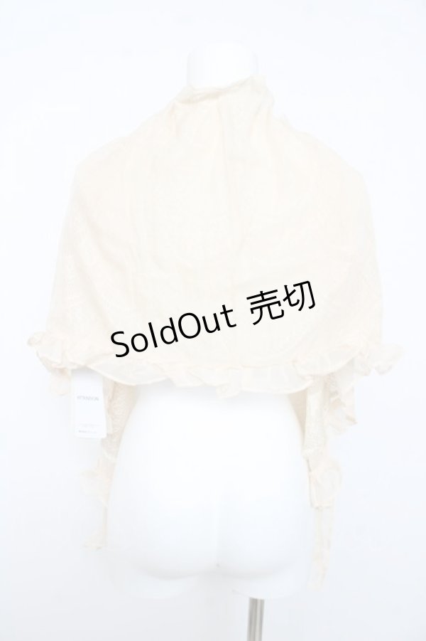 画像2: axes femme / シフォン×レース重ねショール  ベージュ Y-26-02-15-131-AX-TO-SZ-ZS (2)