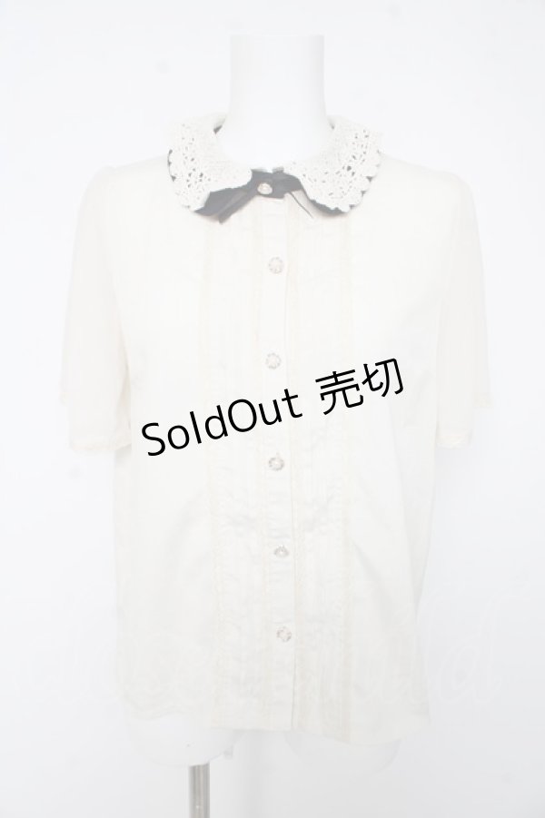 画像1: axes femme / 二重襟ブラウス M 生成り Y-26-02-15-133-AX-BL-SZ-ZY (1)