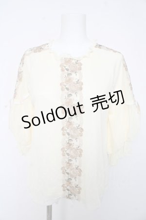 画像: axes femme / 花レースボリュームパフ袖プルオーバー M 生成り Y-26-02-15-135-AX-TO-SZ-ZY