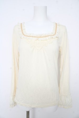 画像: axes femme / レーザーカットフリルカットソー M 生成り Y-26-02-15-014-AX-TO-IG-ZY