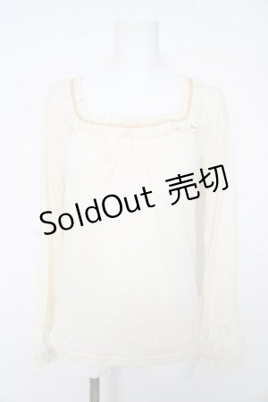 画像: axes femme / レーザーカットフリルカットソー M 生成り Y-26-02-15-014-AX-TO-IG-ZY