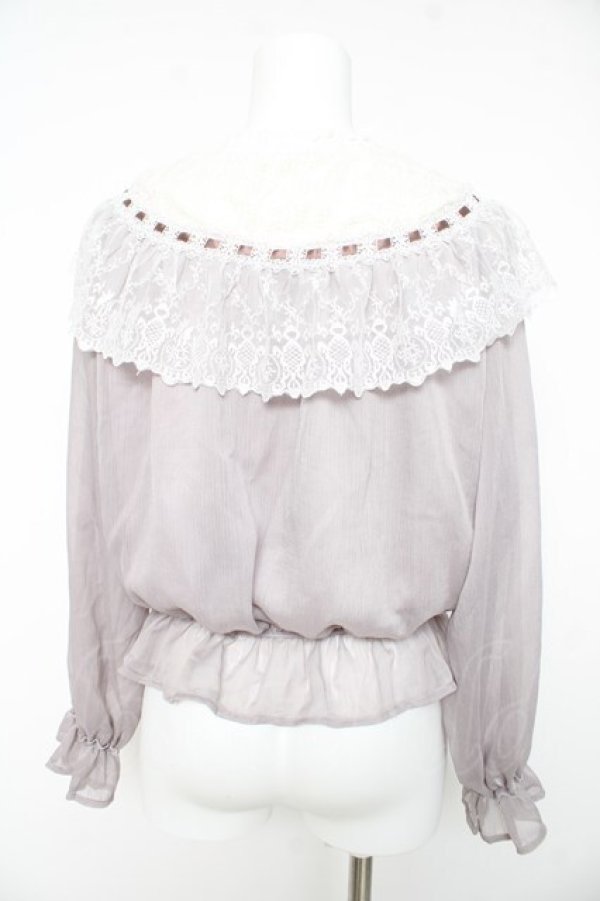 画像2: axes femme / チュールレースシアートップス F グレー Y-26-02-15-137-AX-TO-SZ-ZY (2)