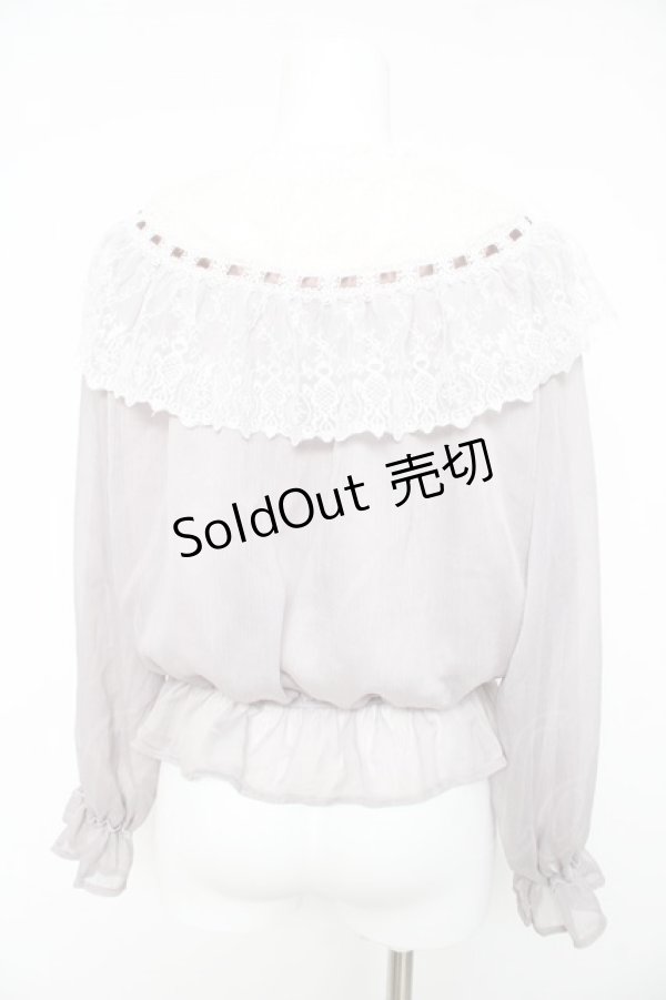 画像2: axes femme / チュールレースシアートップス F グレー Y-26-02-15-137-AX-TO-SZ-ZY (2)