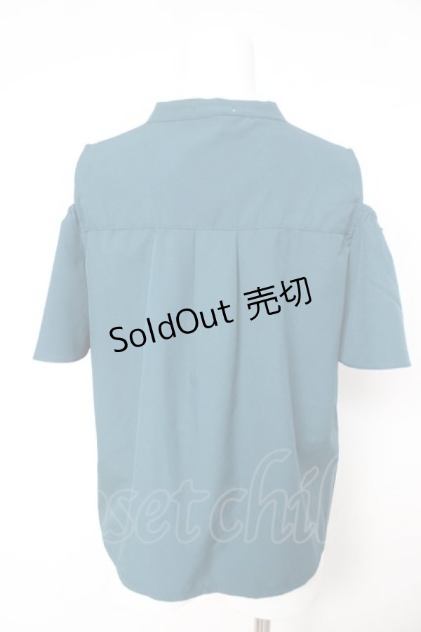 画像2: axes femme POETIQUE / ダークマリン肩開き刺繍ブラウス M グリーン Y-26-02-15-138-AX-BL-SZ-ZY (2)