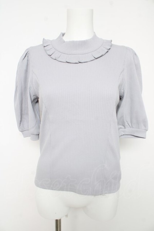 画像1: evelyn / ハイネックボリューム袖トップス F アイスグレー Y-26-02-15-139-LO-TO-SZ-ZY (1)