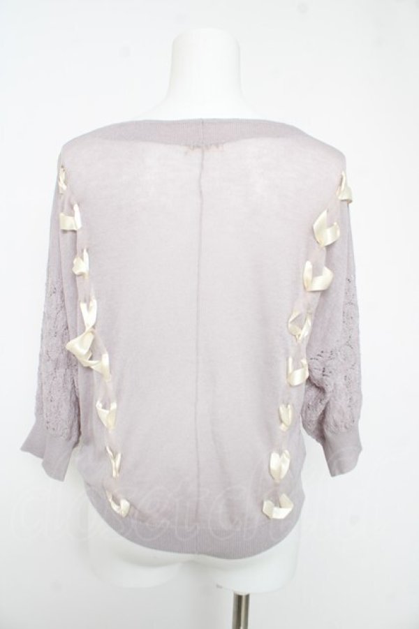 画像2: axes femme / レースアップサマーニットカーディガン M ラベンダー Y-26-02-15-140-AX-TO-SZ-ZY (2)
