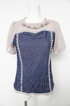 画像: axes femme POETIQUE / マリン刺繍ビスチェ切替プルオーバー M コン Y-26-02-15-141-AX-TO-SZ-ZY