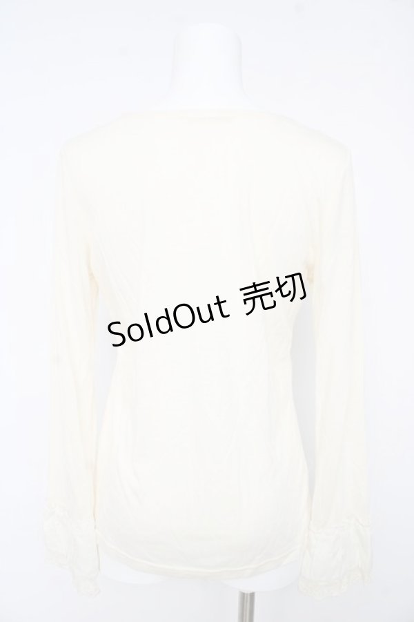 画像2: axes femme / レーザーカットフリルカットソー M 生成り Y-26-02-15-014-AX-TO-IG-ZY (2)