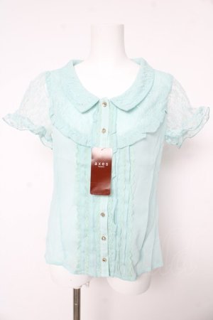 画像: axes femme / Backリボンブラウス M サックス Y-26-02-15-142-AX-BL-SZ-ZY