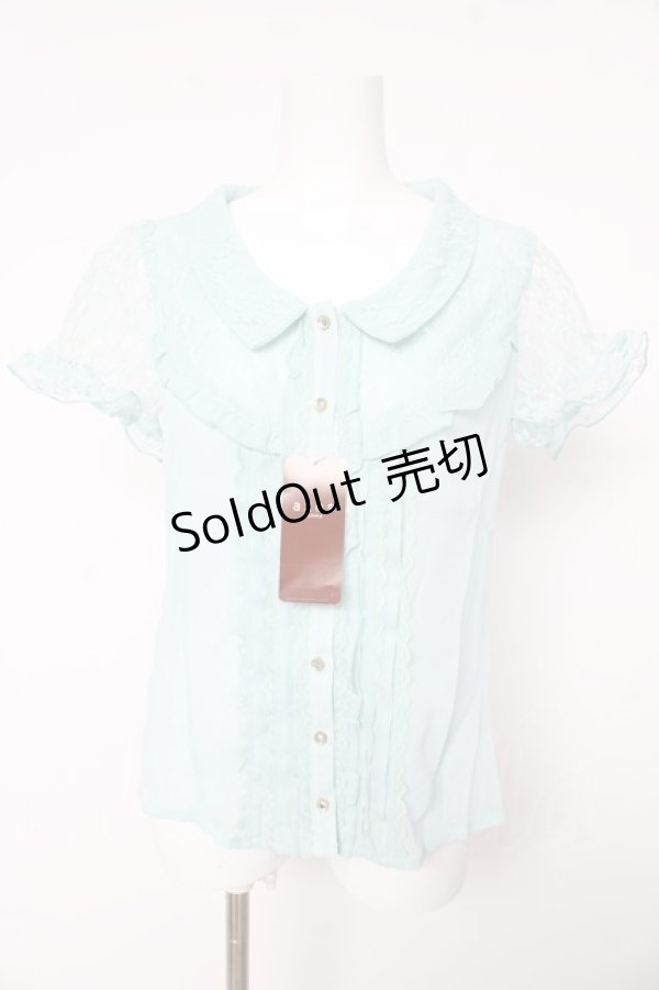 画像1: axes femme / Backリボンブラウス M サックス Y-26-02-15-142-AX-BL-SZ-ZY (1)