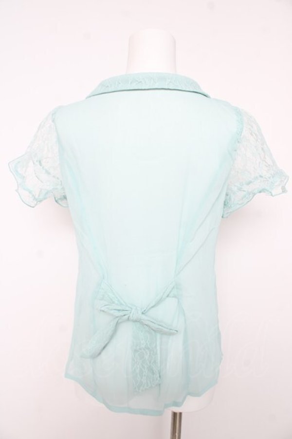 画像2: axes femme / Backリボンブラウス M サックス Y-26-02-15-142-AX-BL-SZ-ZY (2)