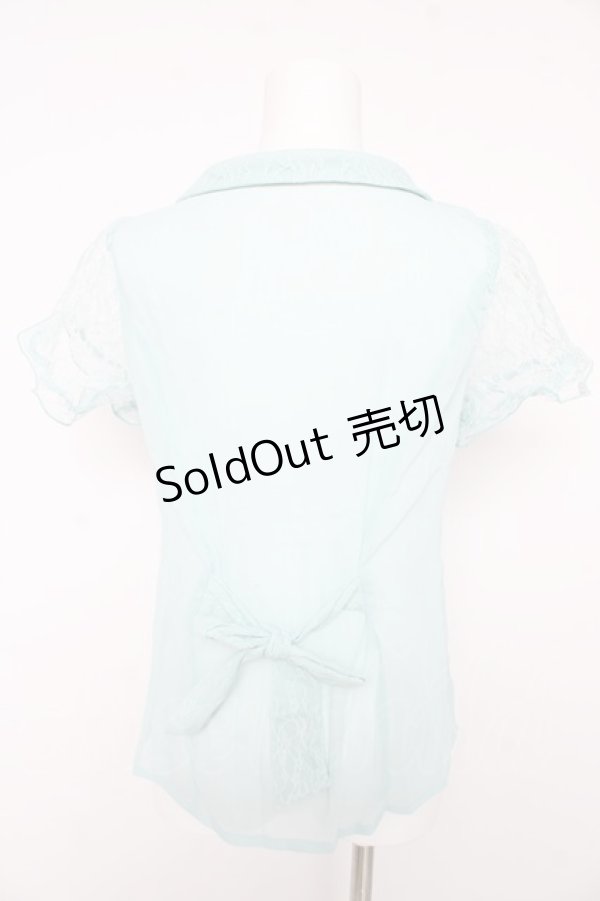 画像2: axes femme / Backリボンブラウス M サックス Y-26-02-15-142-AX-BL-SZ-ZY (2)