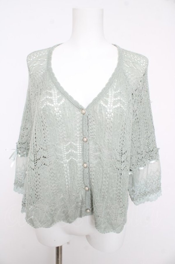 画像1: axes femme / 透かしカーディガン M ミント Y-26-02-15-143-AX-TO-SZ-ZY (1)