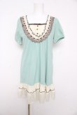 画像1: axes femme / はしごリボンレース半袖チュニック M ミント Y-26-02-15-144-AX-TO-SZ-ZY (1)