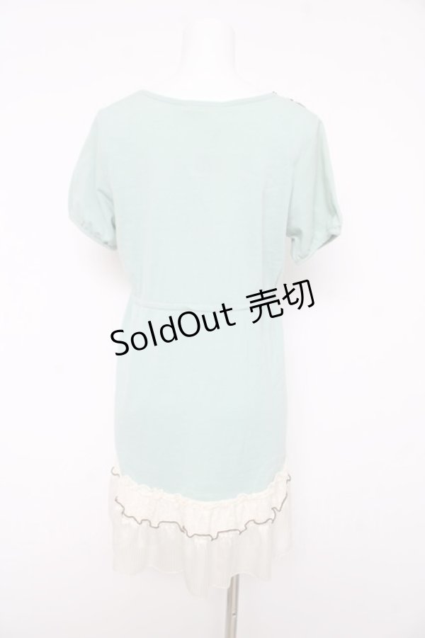 画像2: axes femme / はしごリボンレース半袖チュニック M ミント Y-26-02-15-144-AX-TO-SZ-ZY (2)