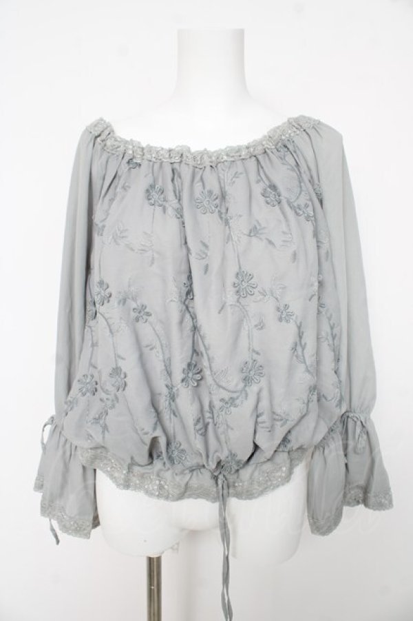 画像1: axes femme / 立体レースブラウジングプルオーバー M ミント Y-26-02-15-145-AX-TO-SZ-ZY (1)