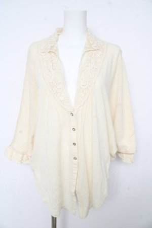 画像: axes femme / ネックレースポンチョカーディガン M アイボリー Y-26-02-15-015-AX-TO-IG-ZY