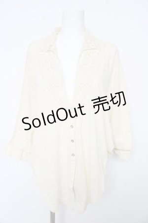 画像: axes femme / ネックレースポンチョカーディガン M アイボリー Y-26-02-15-015-AX-TO-IG-ZS