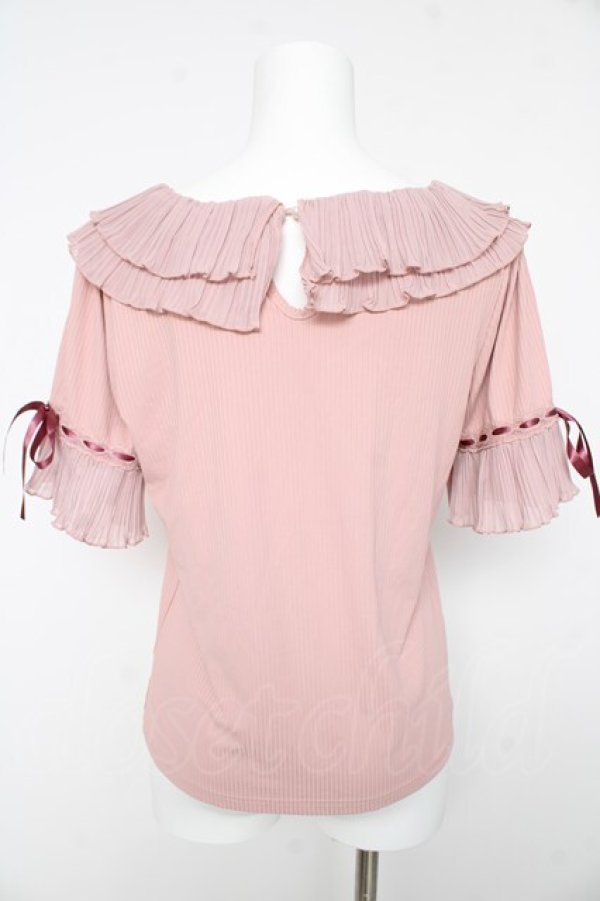 画像2: axes femme POETIQUE / プリーツフリル襟カットプルオーバー M ピンク Y-26-02-15-146-AX-TO-SZ-ZY (2)