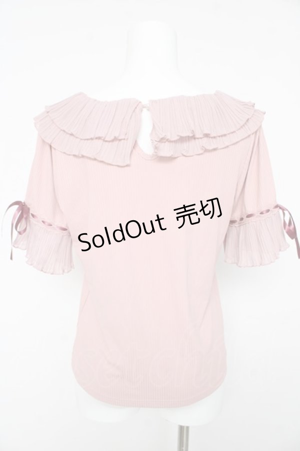 画像2: axes femme POETIQUE / プリーツフリル襟カットプルオーバー M ピンク Y-26-02-15-146-AX-TO-SZ-ZY (2)