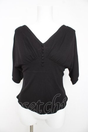 画像: axes femme / ドルマン風Vネックトップス F 黒 Y-26-02-15-152-AX-TO-SZ-ZY