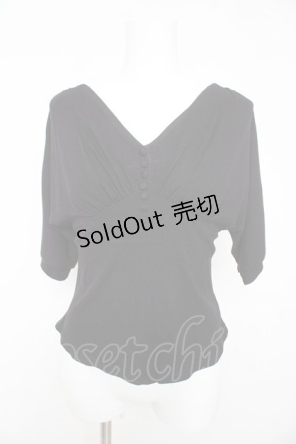 画像1: axes femme / ドルマン風Vネックトップス F 黒 Y-26-02-15-152-AX-TO-SZ-ZY (1)