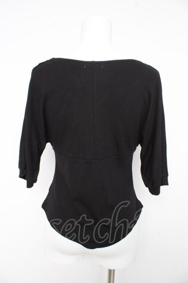 画像2: axes femme / ドルマン風Vネックトップス F 黒 Y-26-02-15-152-AX-TO-SZ-ZY (2)