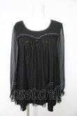 画像1: axes femme / スパンコールシフォンスリーブトップス M 黒 Y-26-02-15-153-AX-TO-SZ-ZY (1)