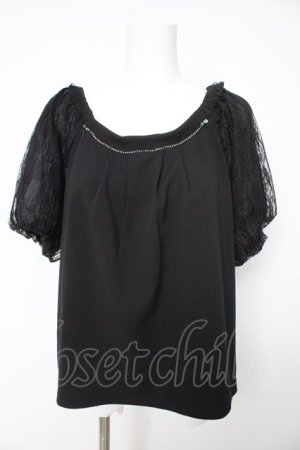 画像: axes femme / レーススリーブトップ M 黒 Y-26-02-15-154-AX-TO-SZ-ZY